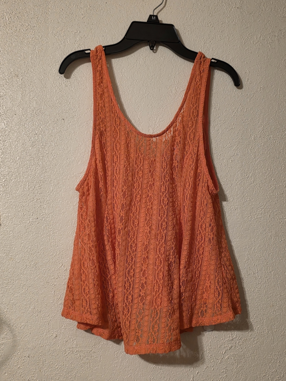 Candie's Orange Lace Overlay Scoop Tank